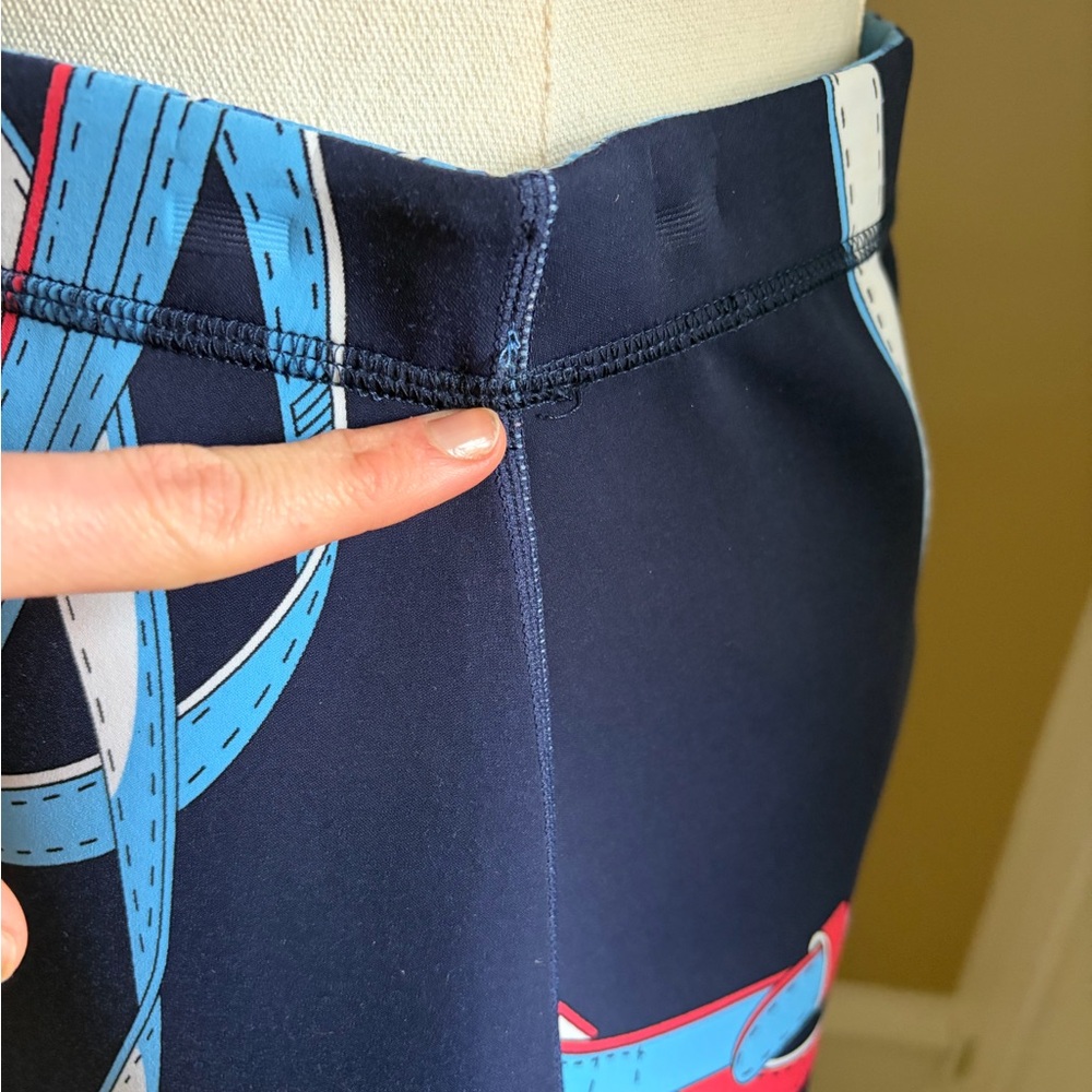 J McLaughlin Halle Skirt Navy Blue Red Monterrey Geo XS - Picture 3 of 6